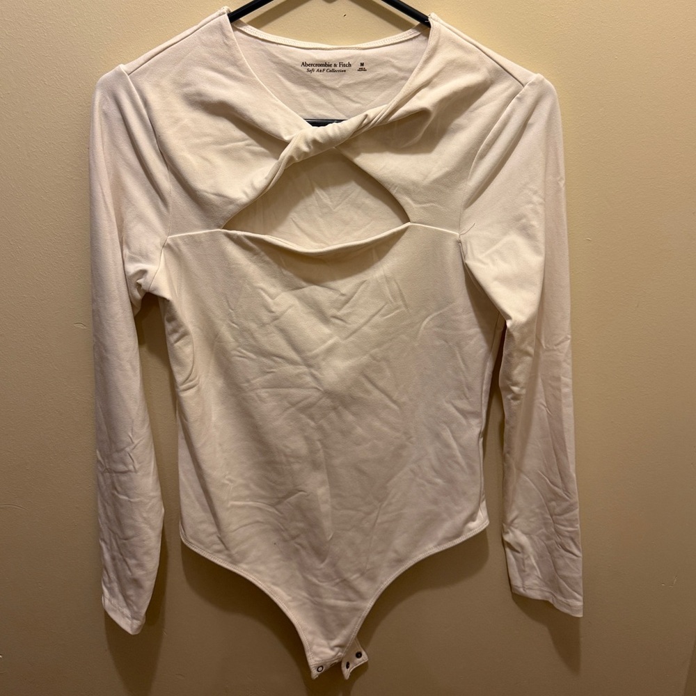 Abercrombie & Fitch White Twist Front Bodysuit